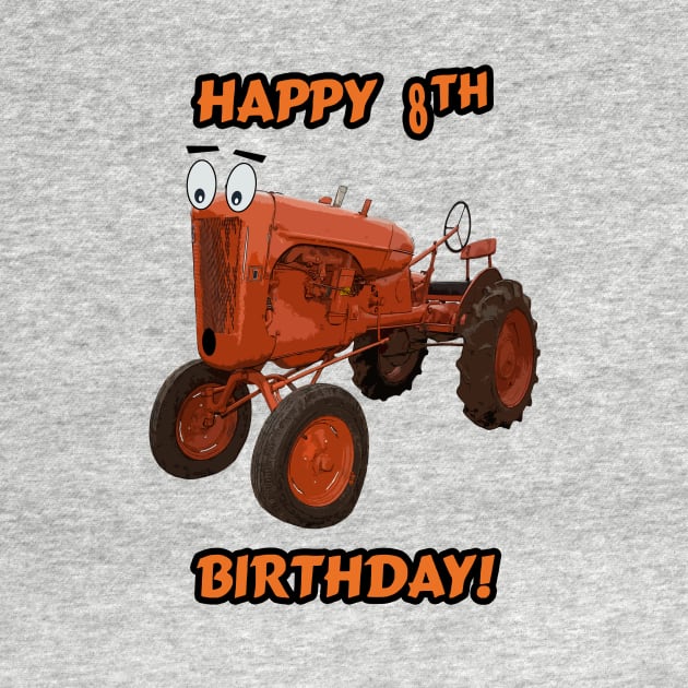 Happy 8th birthday tractor design by seadogprints